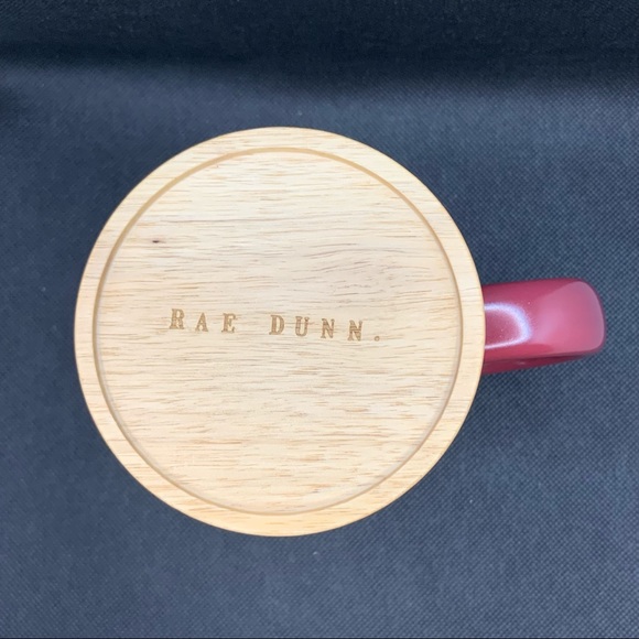 Rae Dunn APPLE CIDER Mug with Woden Coaster Lid - Picture 6 of 8